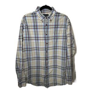 Lands' End 16-16 1/2 Men's Blue Red Grn Plaid Long Sleeve Button Down‎ Shirt L/T